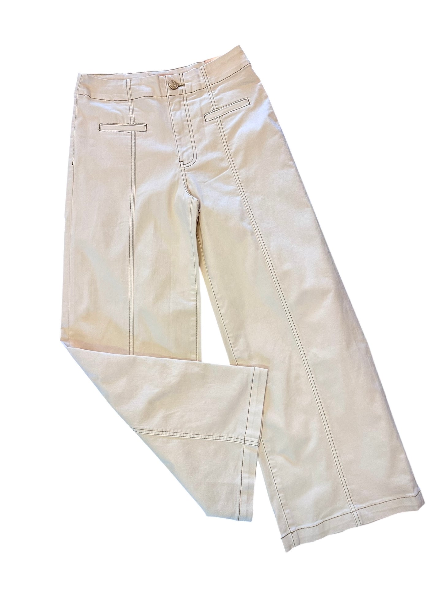 Meg High Rise Wide Leg with Welt Pockets in canvas by KUT