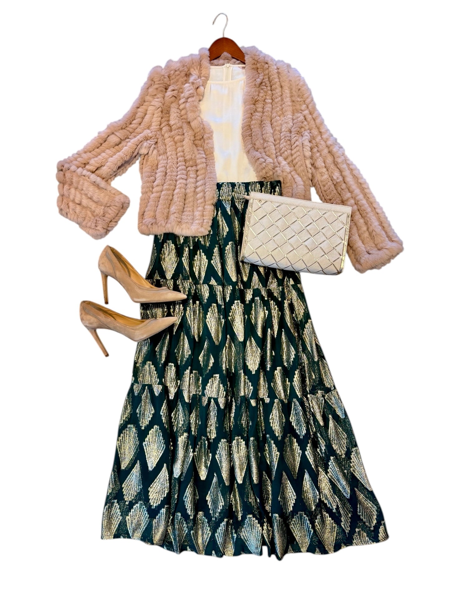 TRUNK SHOW- The Abby Skirt in emerald deco by Beau & Ro