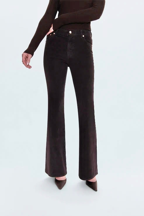 Kinsley Mid Rise Ultra Flare in mocha by Pistola