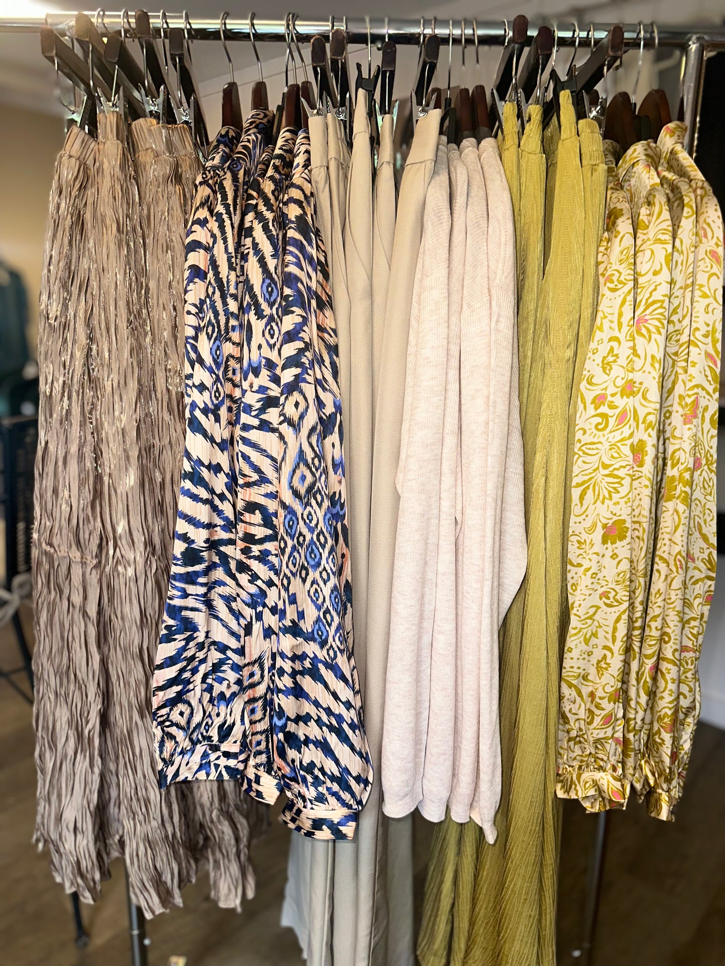 Long Sleeve Button Up Cheerful Printed Blouse in mustard by Esqualo