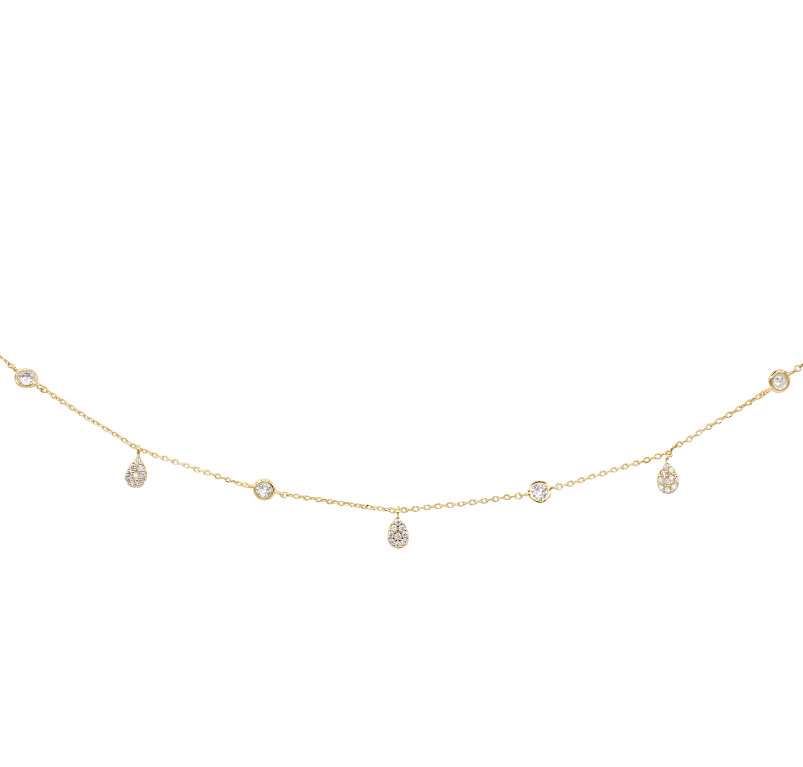 Tear Drop Choker Necklace in gold by Secretbox