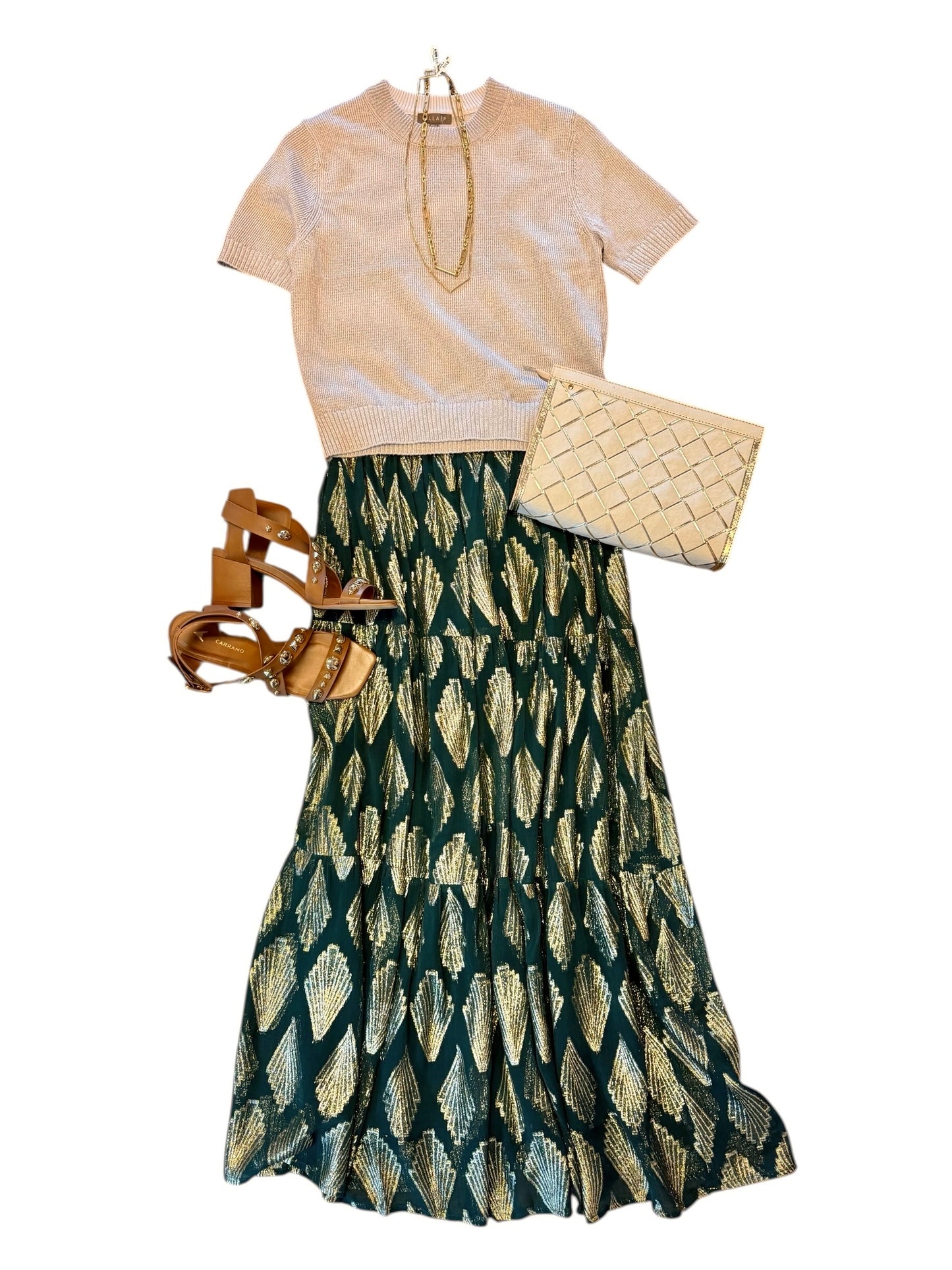 TRUNK SHOW- The Abby Skirt in emerald deco by Beau & Ro
