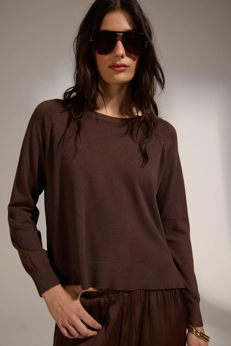 Lorraine Sweater in chocolate by Deluc