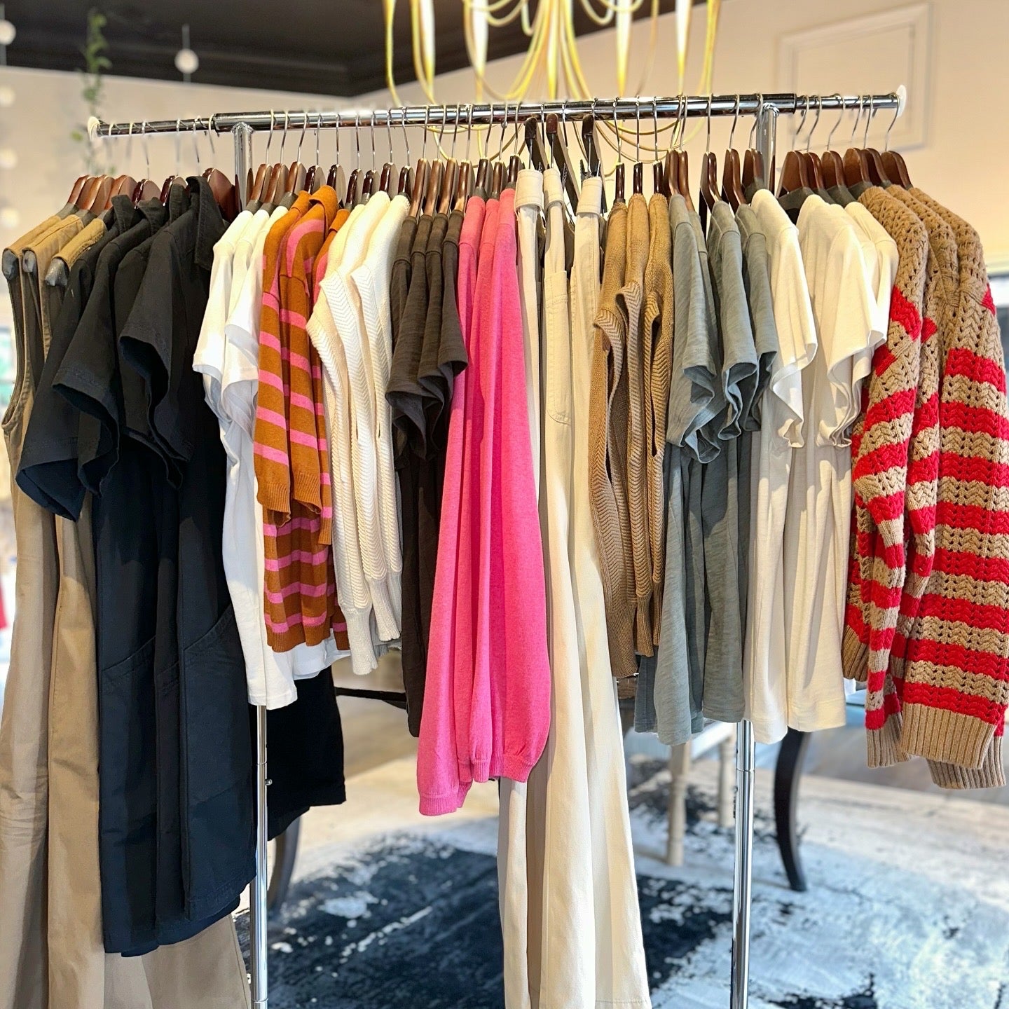 Short Sleeve Back Seam V-Neck Tee in gravel by Lilla P