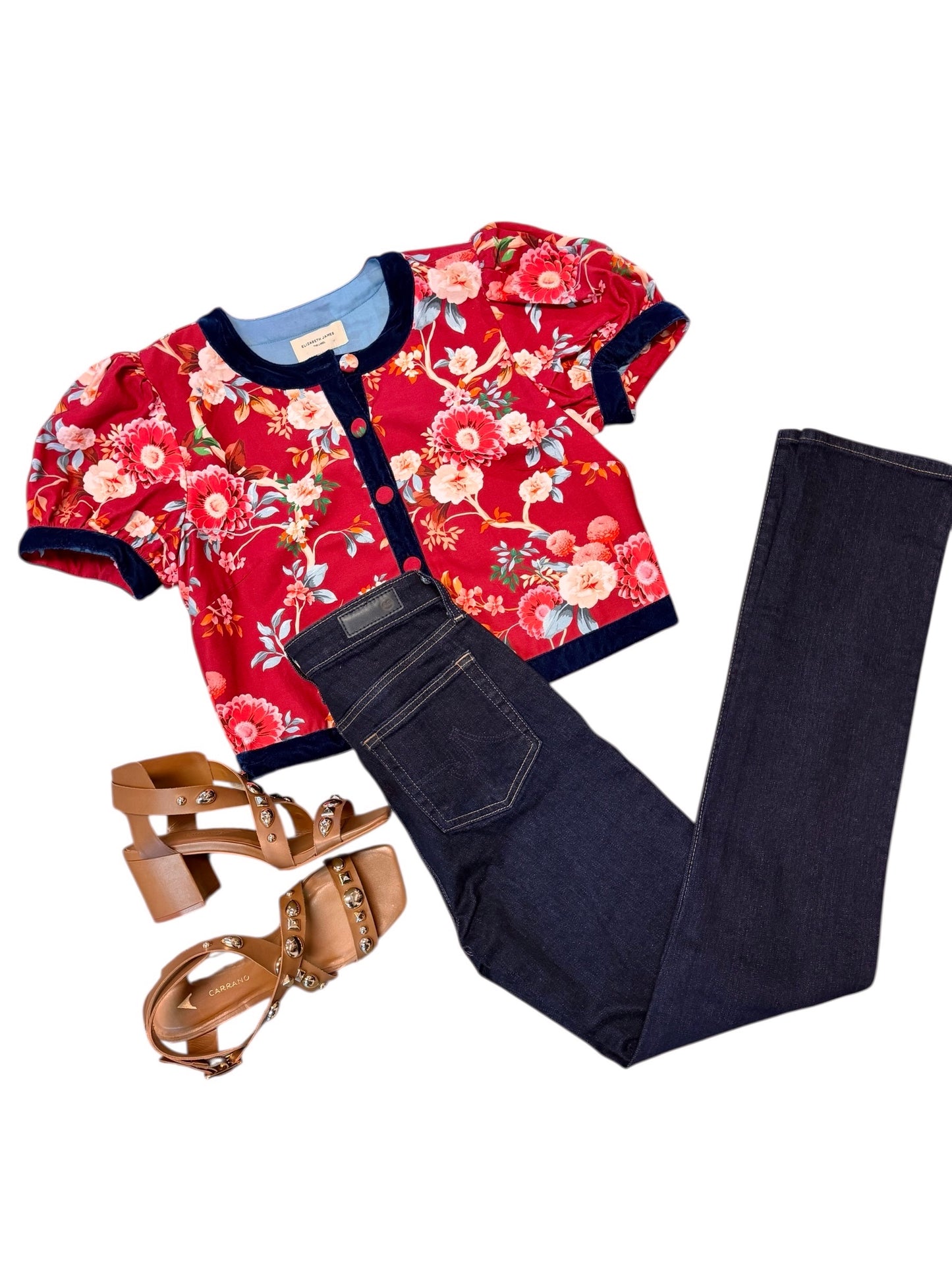 Coco Top in chinoiserie scarlett by Elizabeth James
