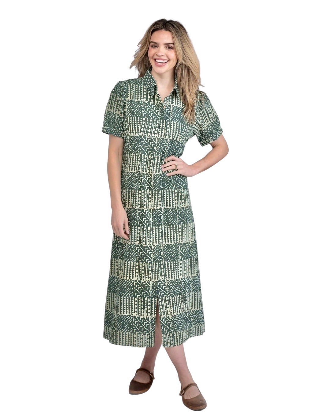 Kris Fall Resist Dress in green by Beau & Ro
