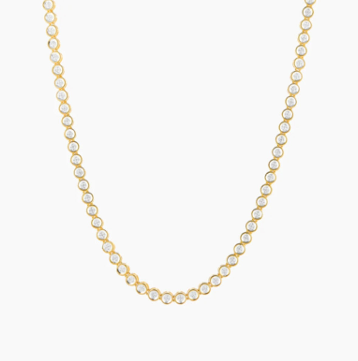 Diamond Essential Tennis Necklace in gold by Ella Stein