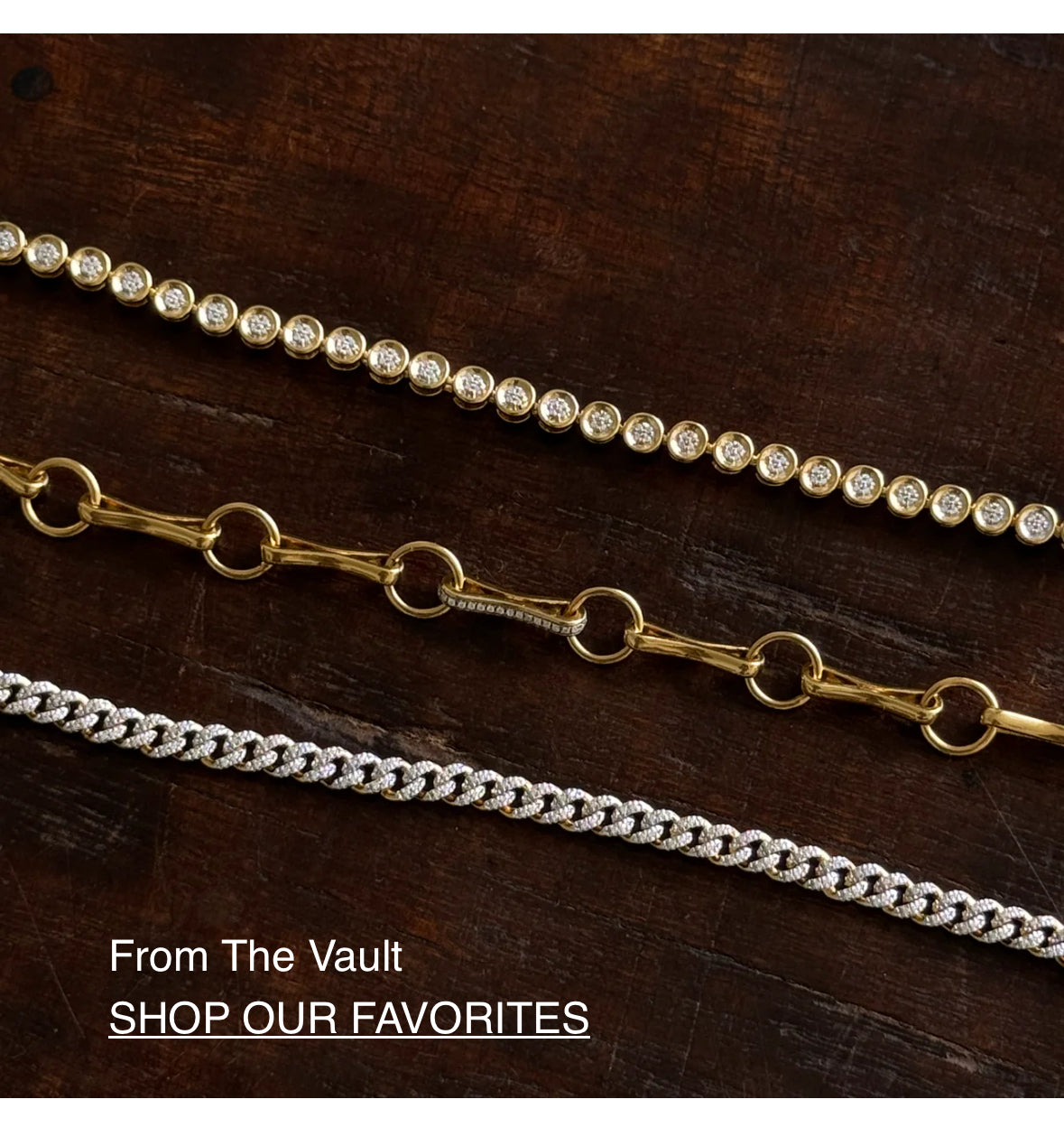 Diamond Essential Tennis Necklace in gold by Ella Stein