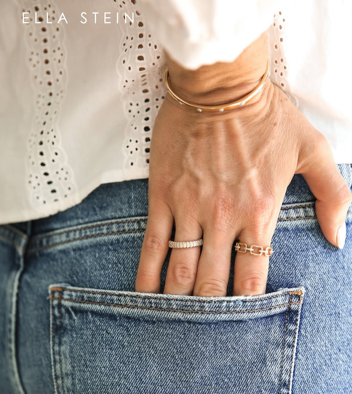 Lucky 7 Cuff Bracelet in gold by Ella Stein