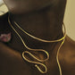 Sauce Threaded Choker Necklace in black/gold by Bamboleira