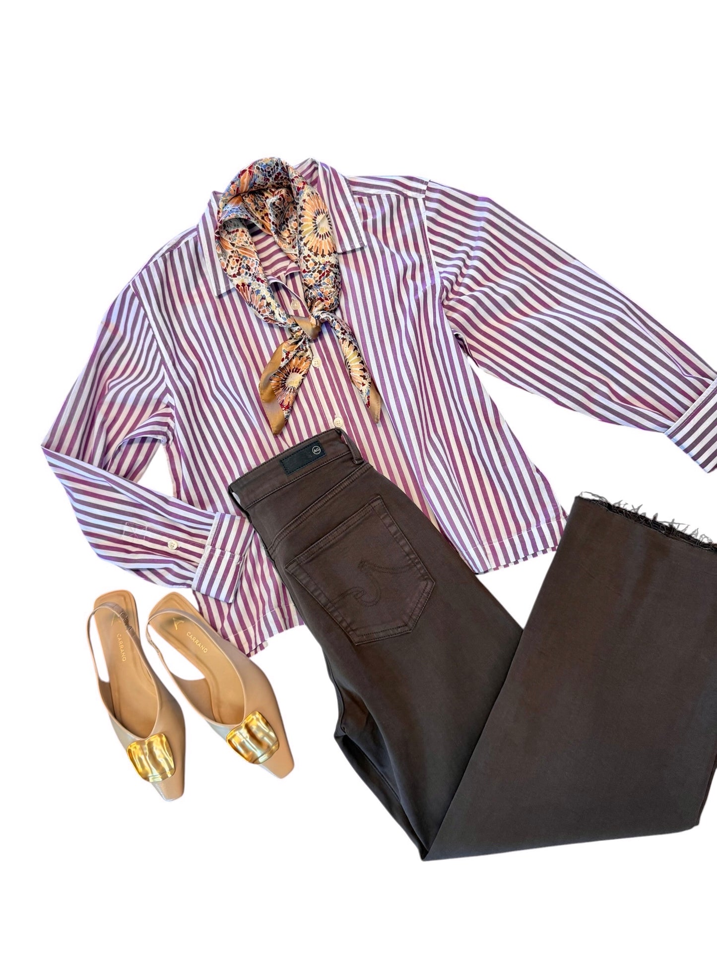 Saige Wide Leg Crop in sulfur burnt umber by AG