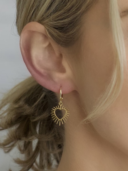 Ablaze Heart Huggie Earring in gold by Farrah B