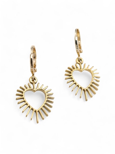 Ablaze Heart Huggie Earring in gold by Farrah B