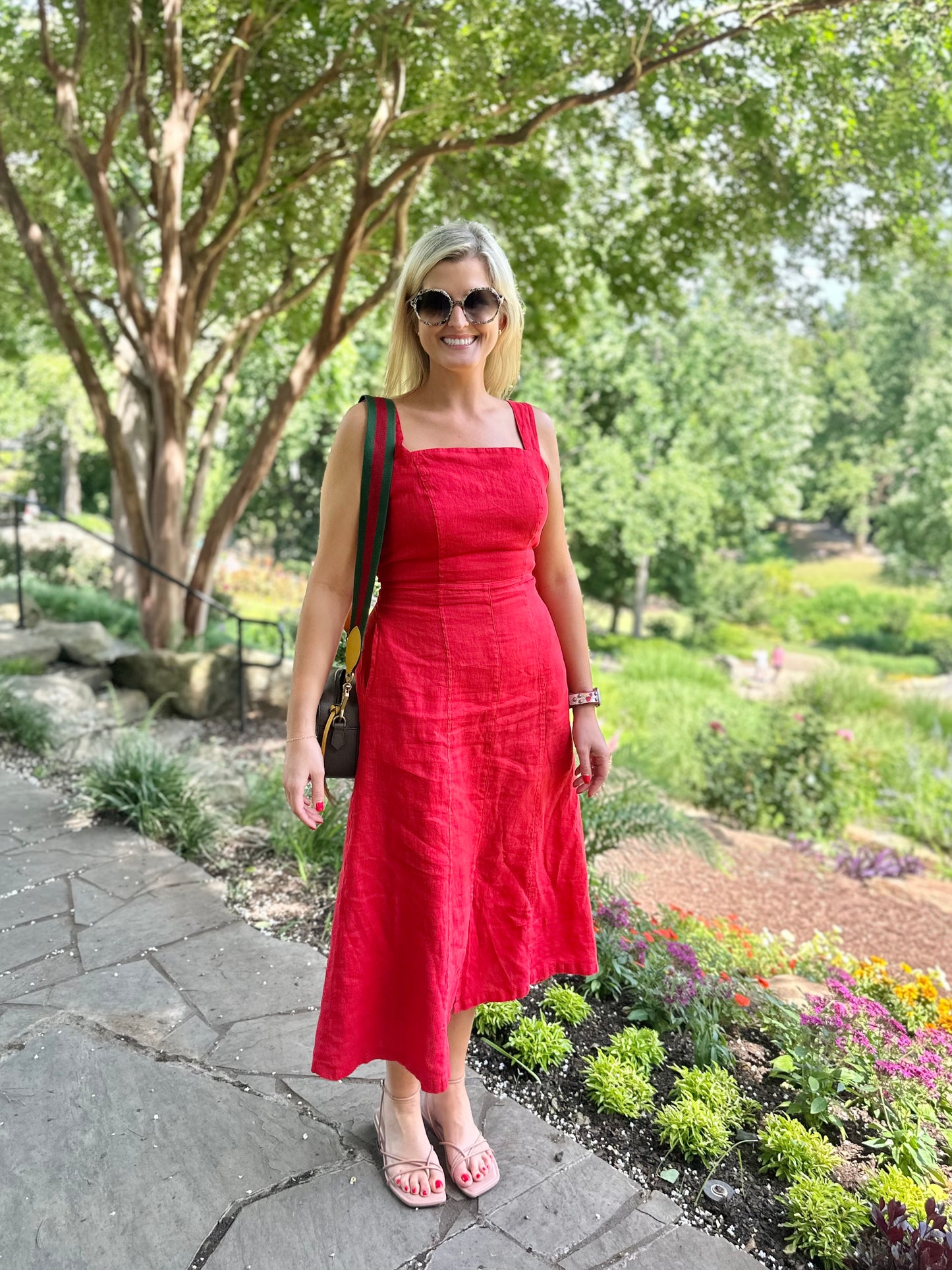 Linen Dress in strawberry by Haris Cotton