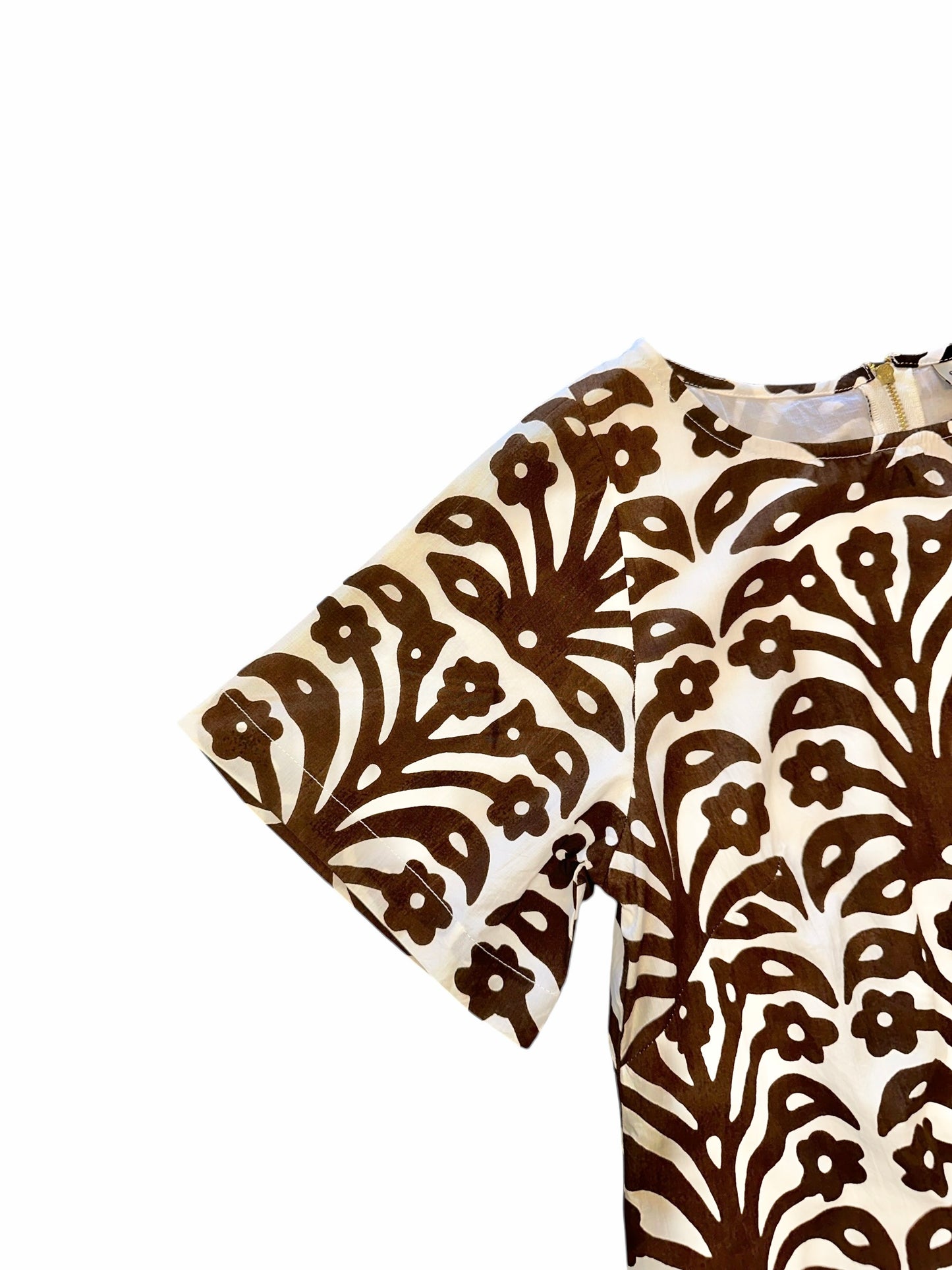 Edie Short Sleeve Ikat Shift Dress in espresso by Fitzroy & Willa