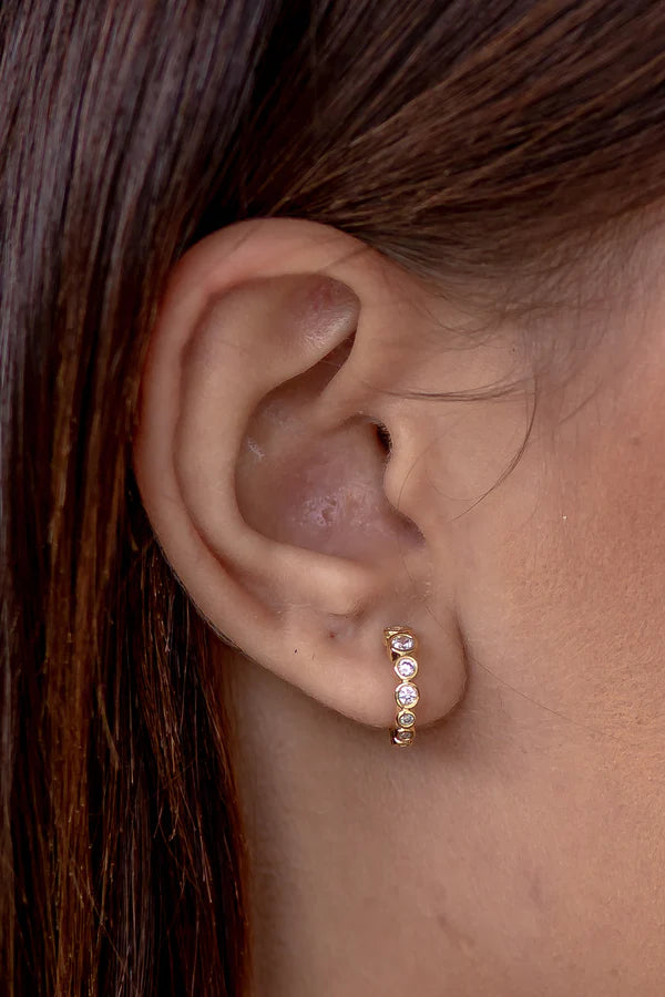 CZ Mini Hoop Earring by Eneida Franca