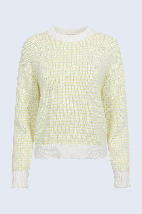 Aura Relaxed Crew Sweater in limeade by Pistola
