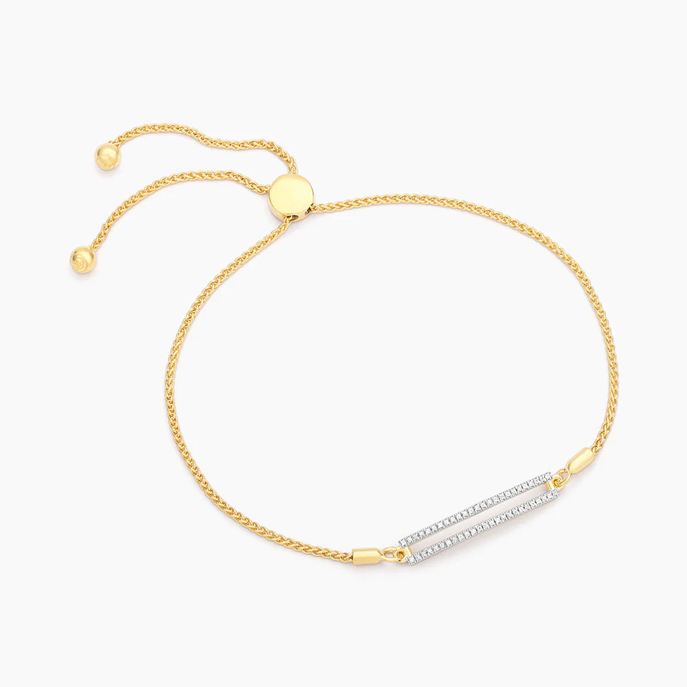 Set the Bar Bolo Bracelet in gold by Ella Stein