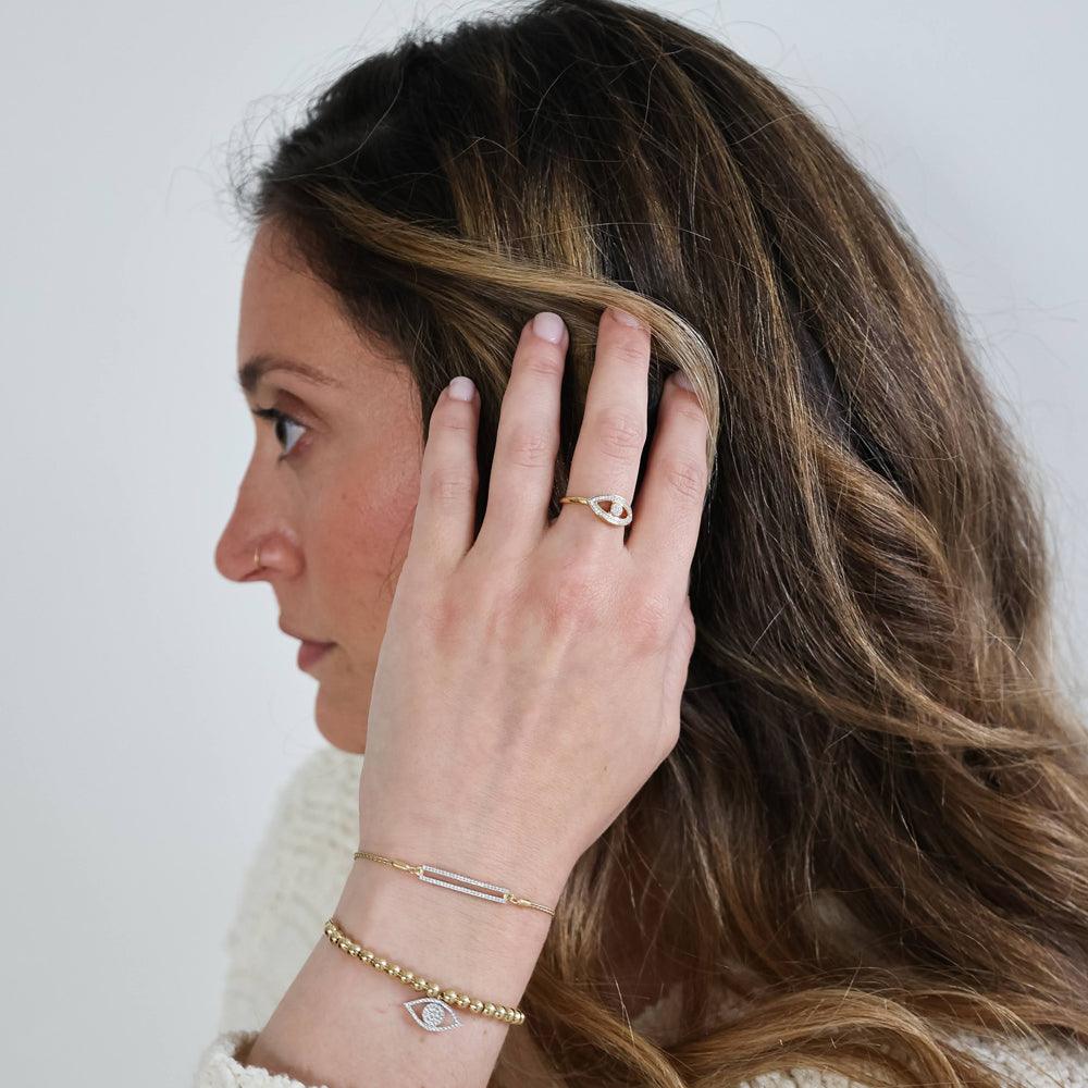 Set the Bar Bolo Bracelet in gold by Ella Stein