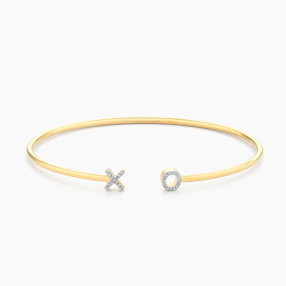 XO Flexi Cuff Bracelet in gold by Ella Stein