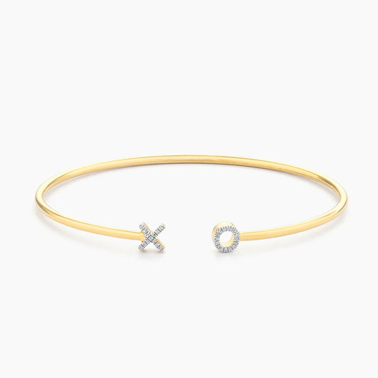 XO Flexi Cuff Bracelet in gold by Ella Stein