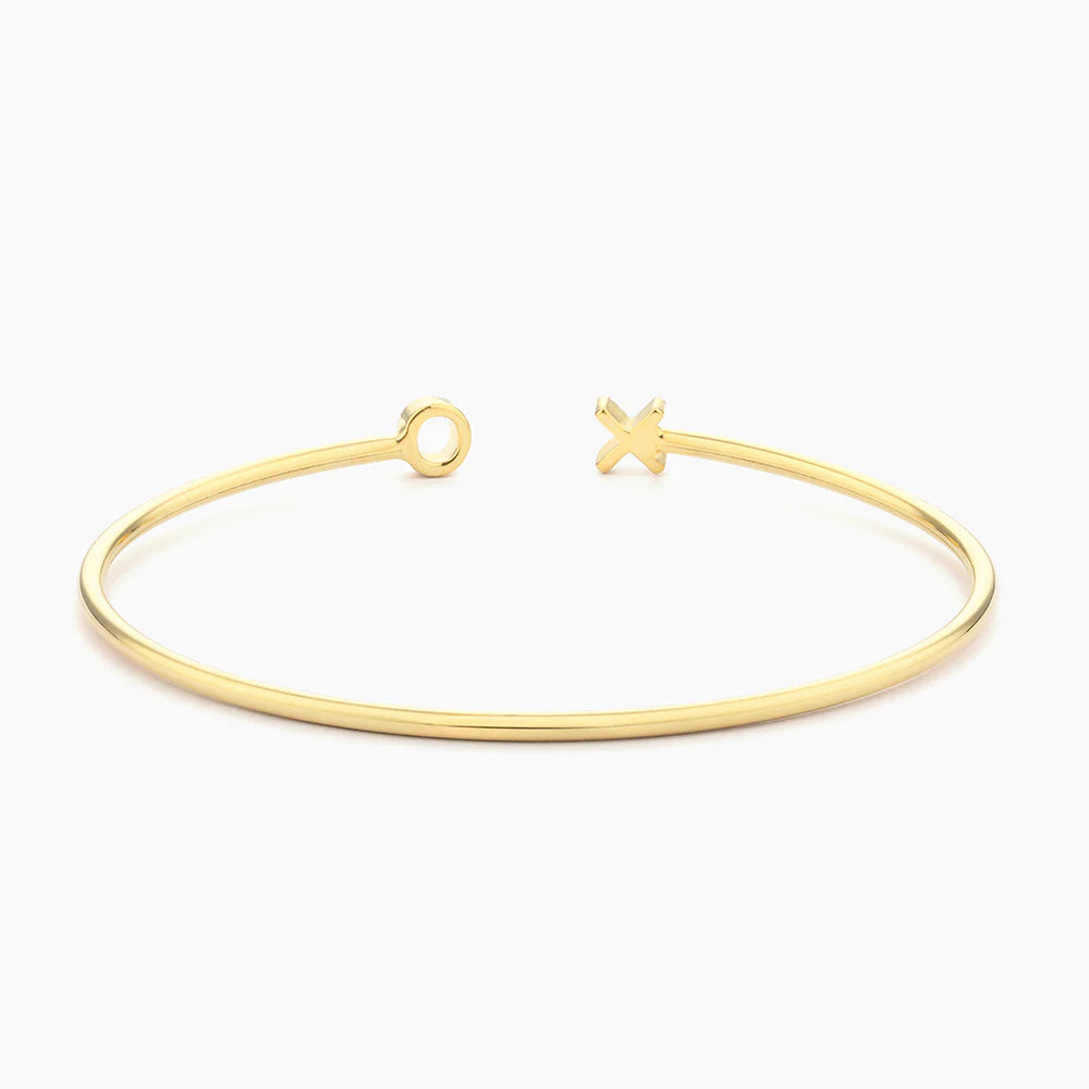 XO Flexi Cuff Bracelet in gold by Ella Stein