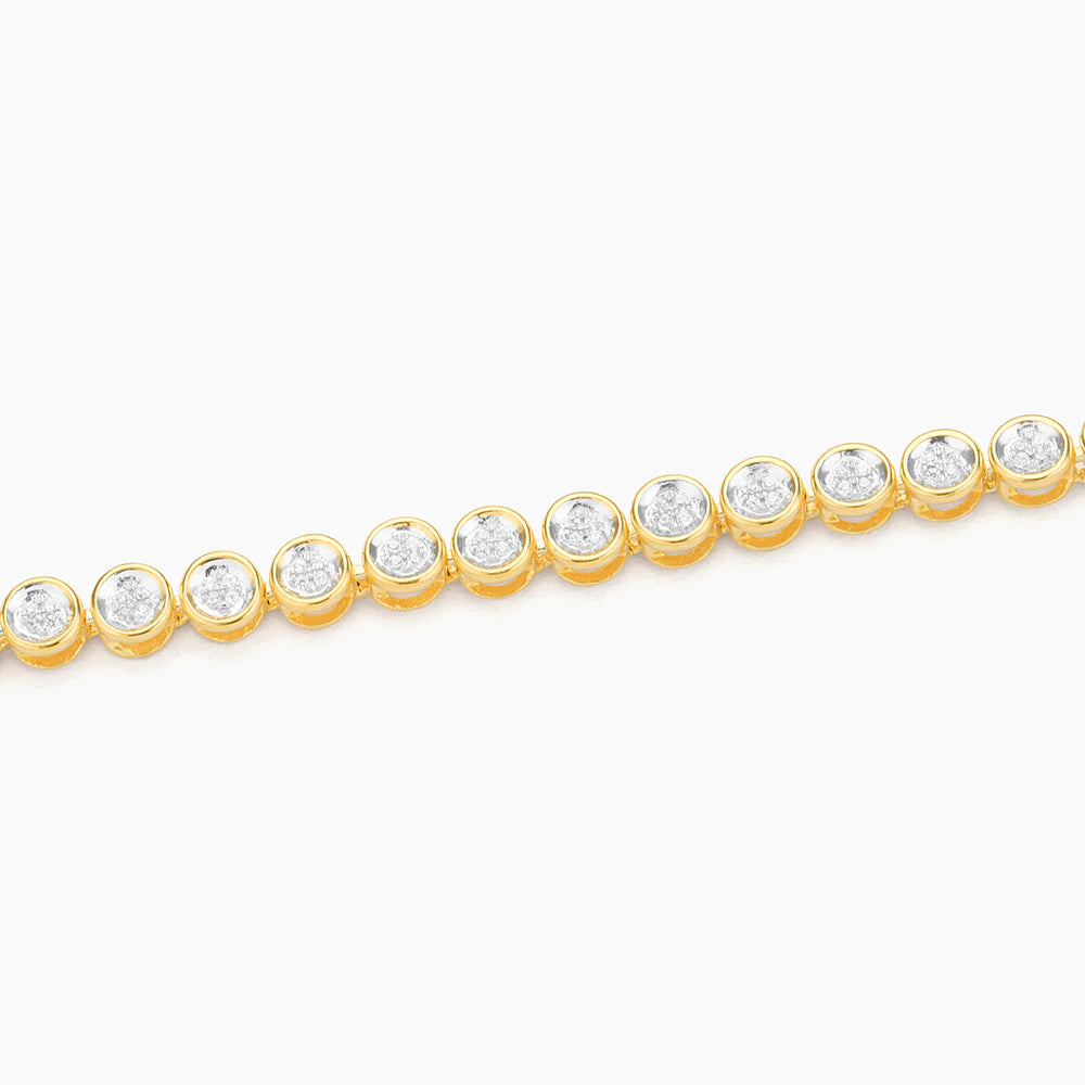 Diamond Essential Tennis Necklace in gold by Ella Stein