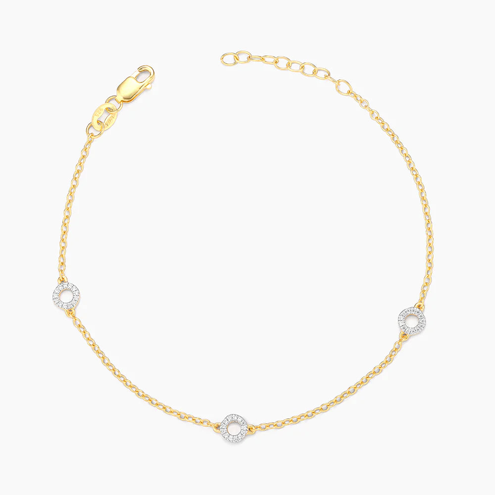 Circle Station Chain Bracelet in gold by Ella Stein
