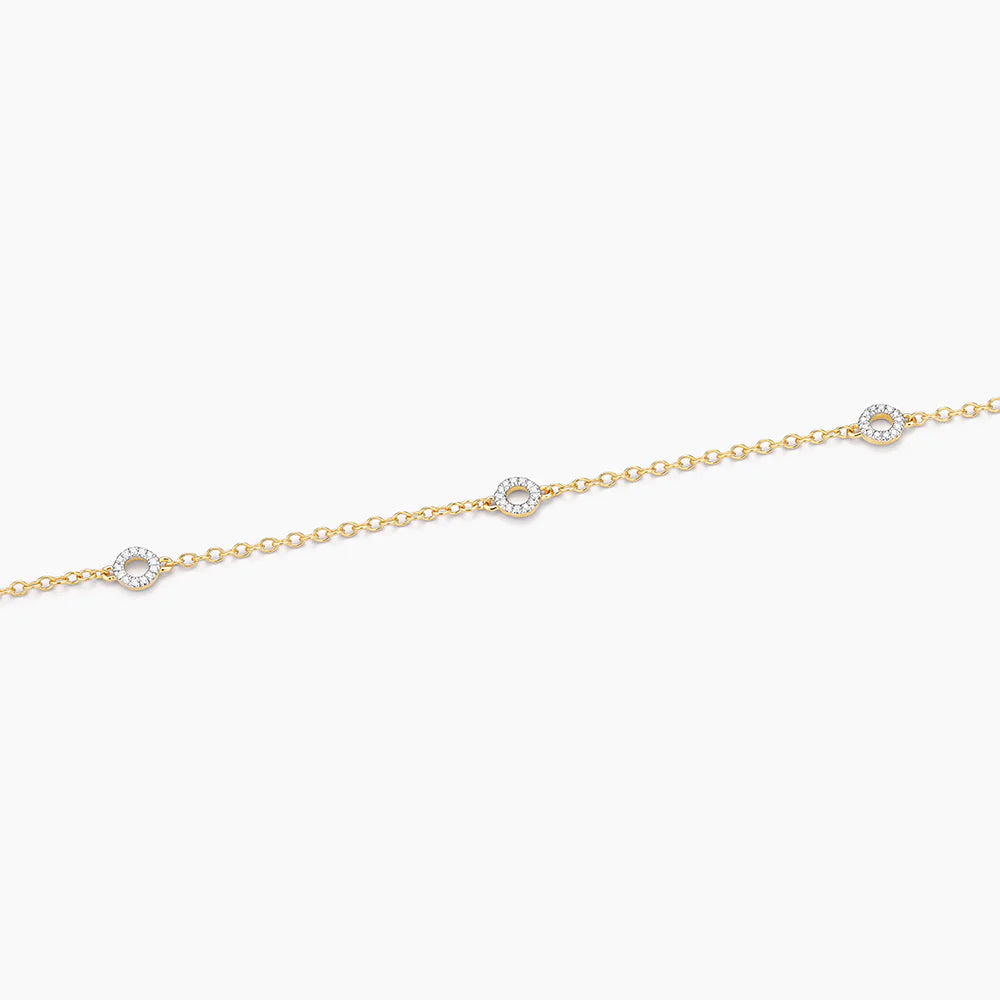 Circle Station Chain Bracelet in gold by Ella Stein