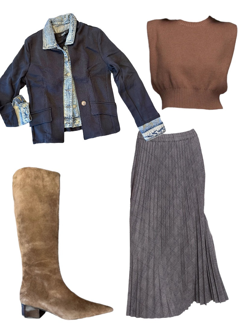 Kaias Suede Tall Boot in taupe by Silent D