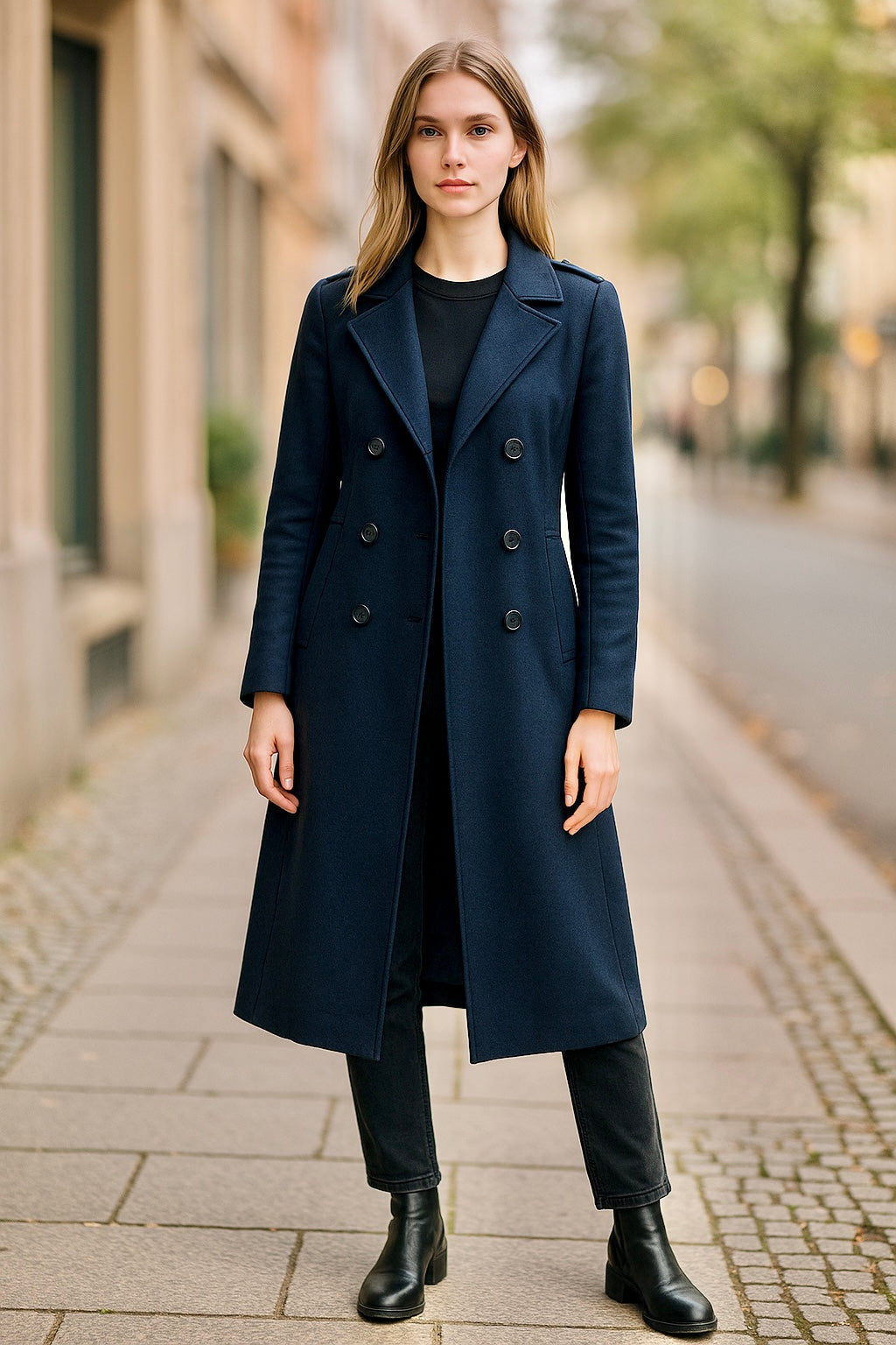 Long Sweater Coat in black by Molly Bracken