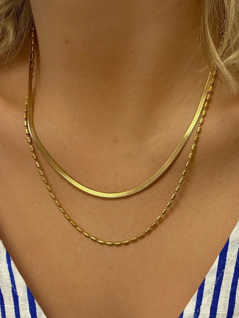 Easy Breezy 2 Layer Necklace in gold by Farrah B
