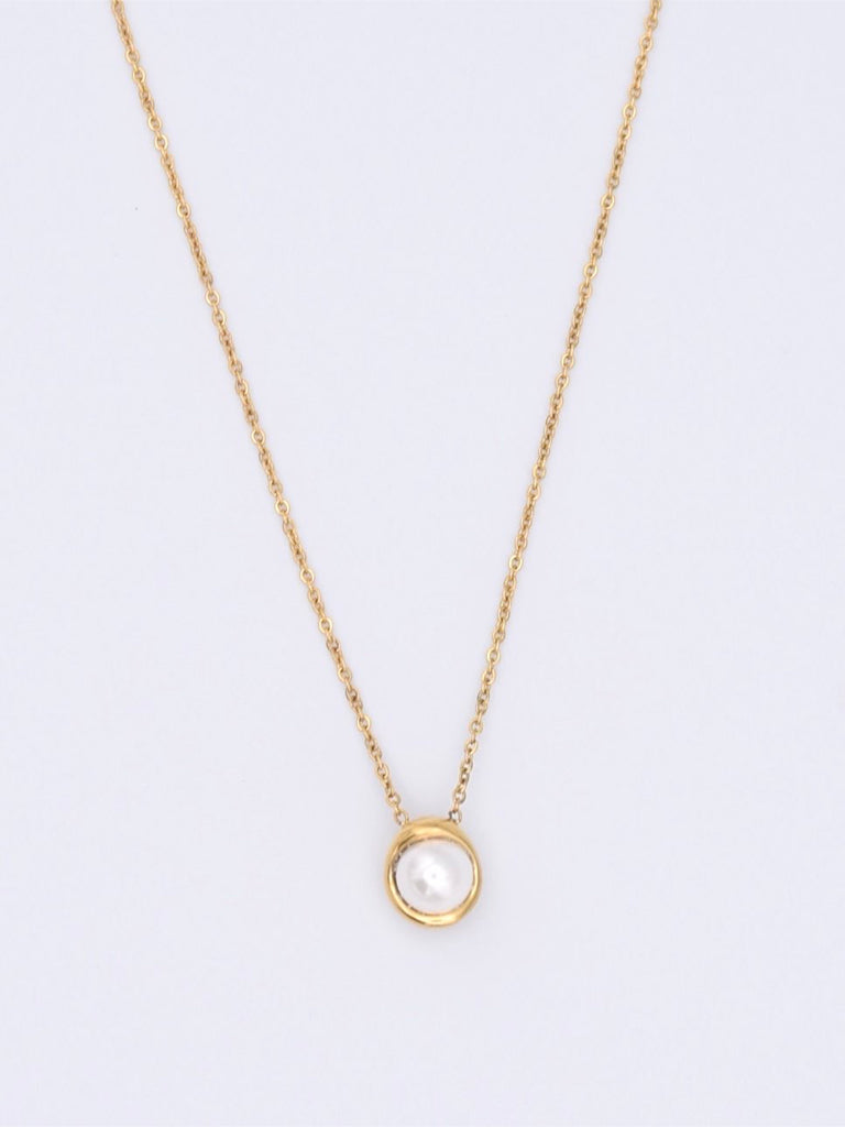 Enamored Pearl Necklace in gold by Farrah B