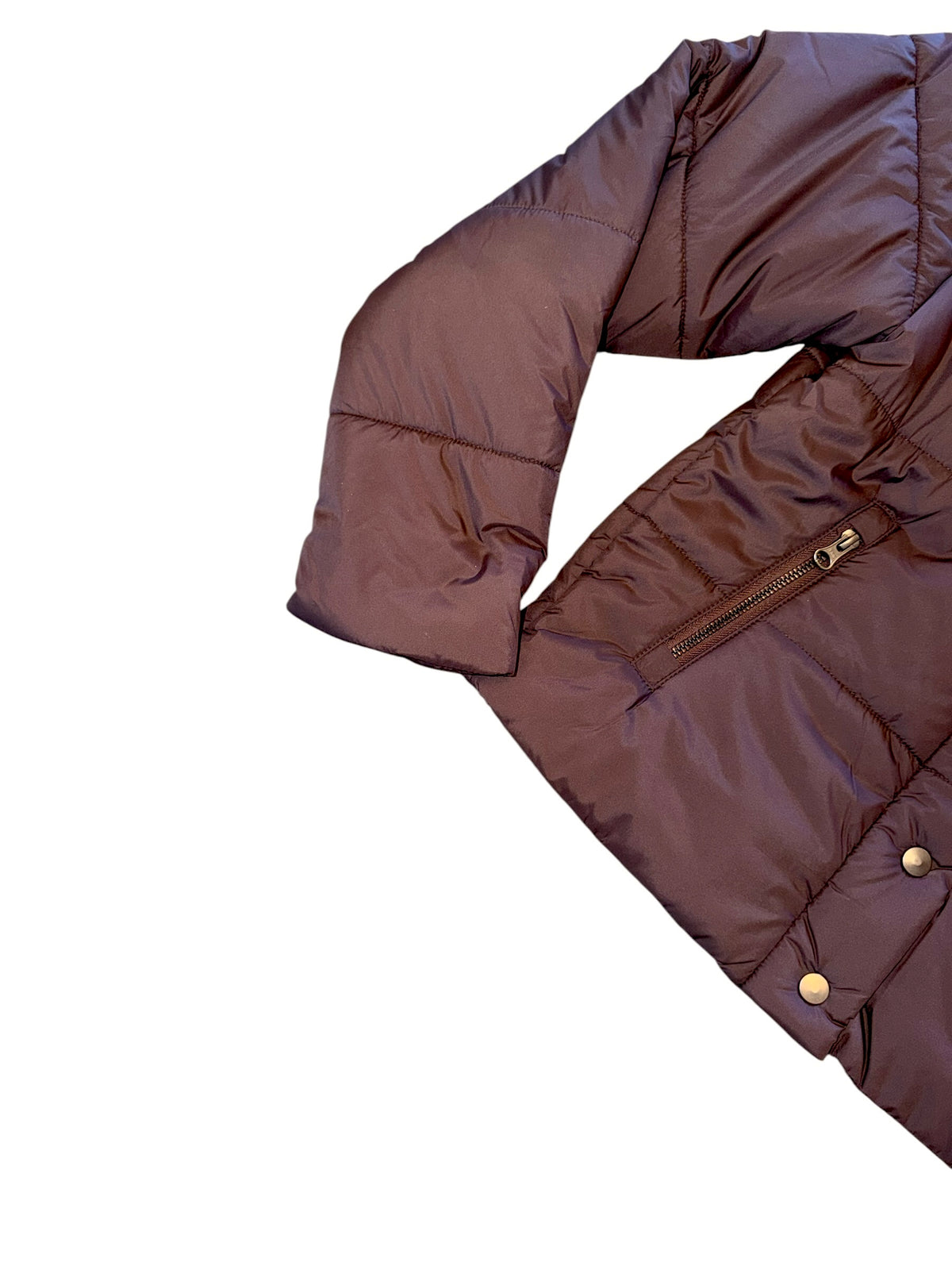 Cropped Puffer Jacket in chocolate by J.Society