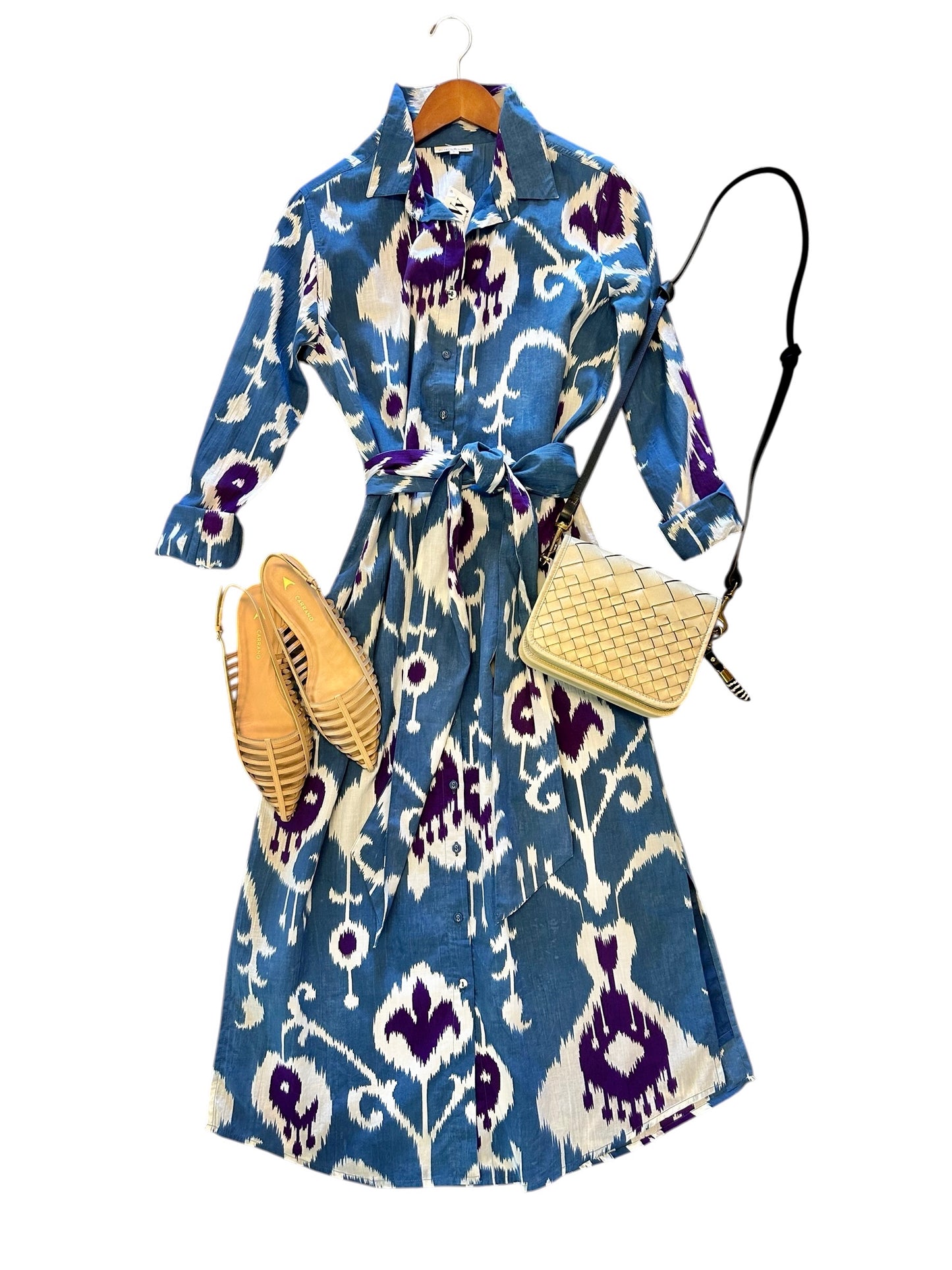 Russell Ikat Dress in indigo desert by Fitzroy & Willa