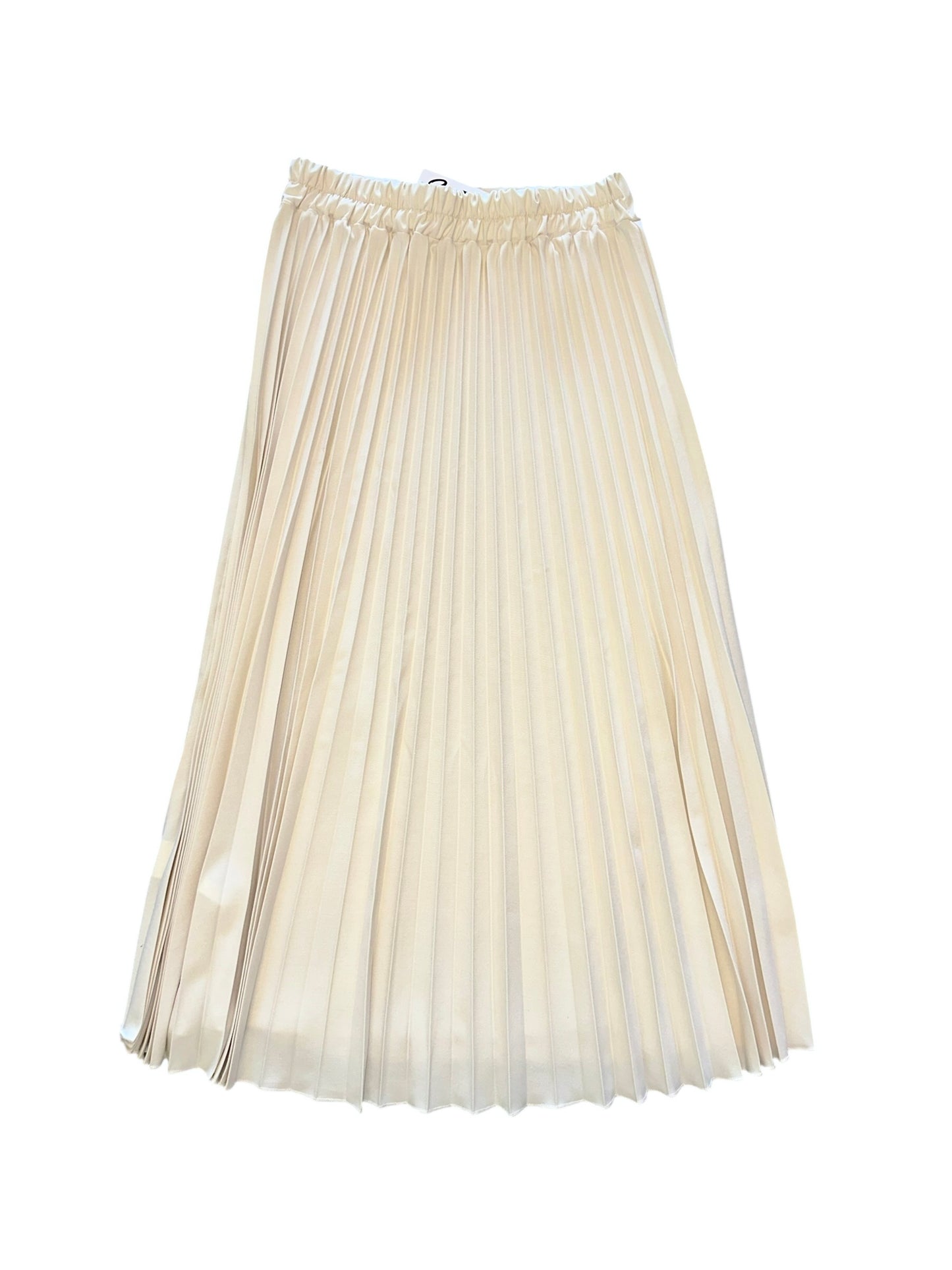 Pleated Back Skirt in cream by B-YU
