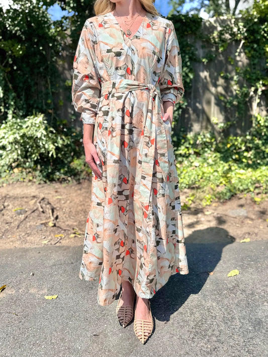 Nora Printed Maxi Dress in bandelier by Bel Kazan