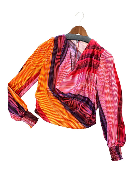 Estrella Cowl Neck Top in pink multi by Blank