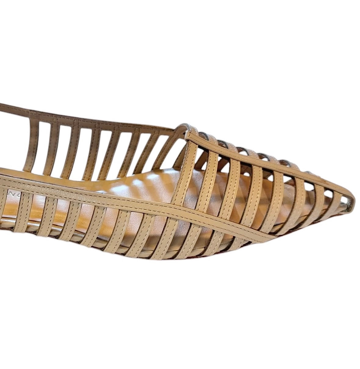 Kara Caged Slingback Flat in cru by Carrano