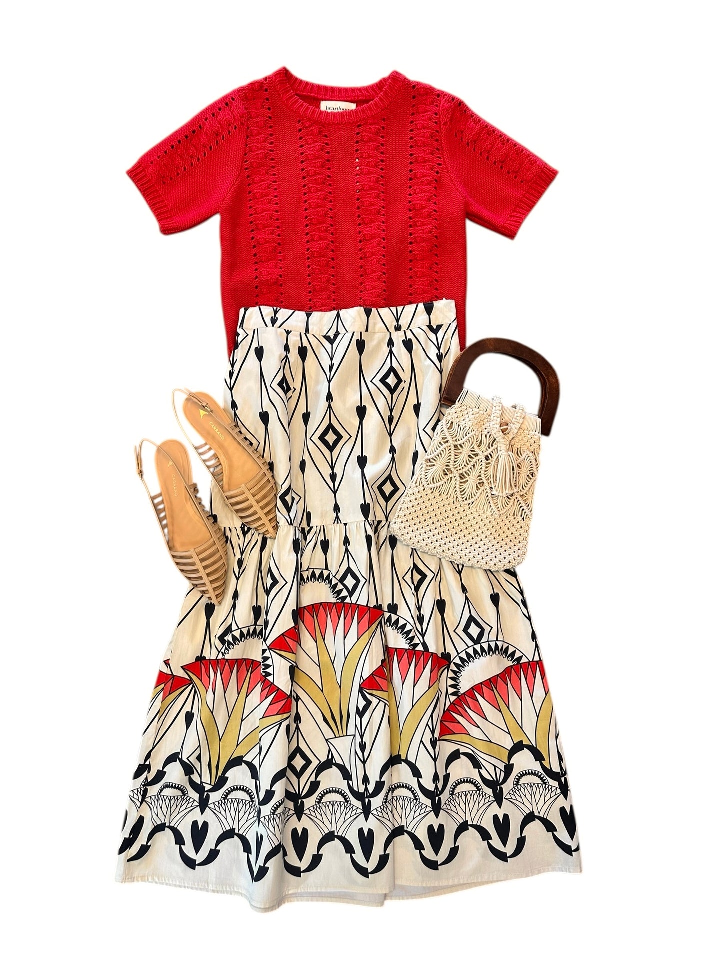 Ada Printed Maxi Skirt in arrow motifs by Maude Vivante