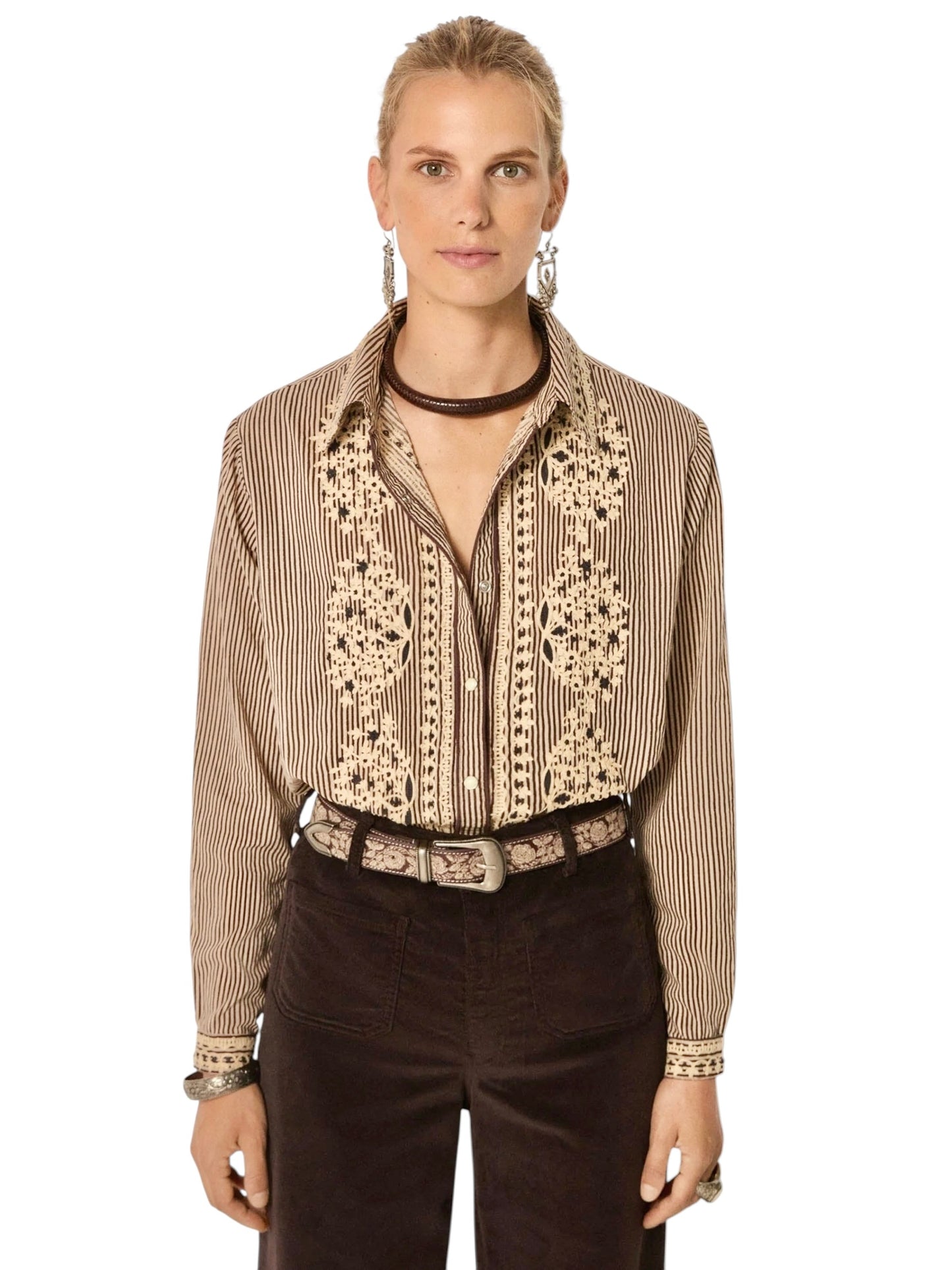 Bebo Blouse in cohiba tobbaco by Maison Hotel