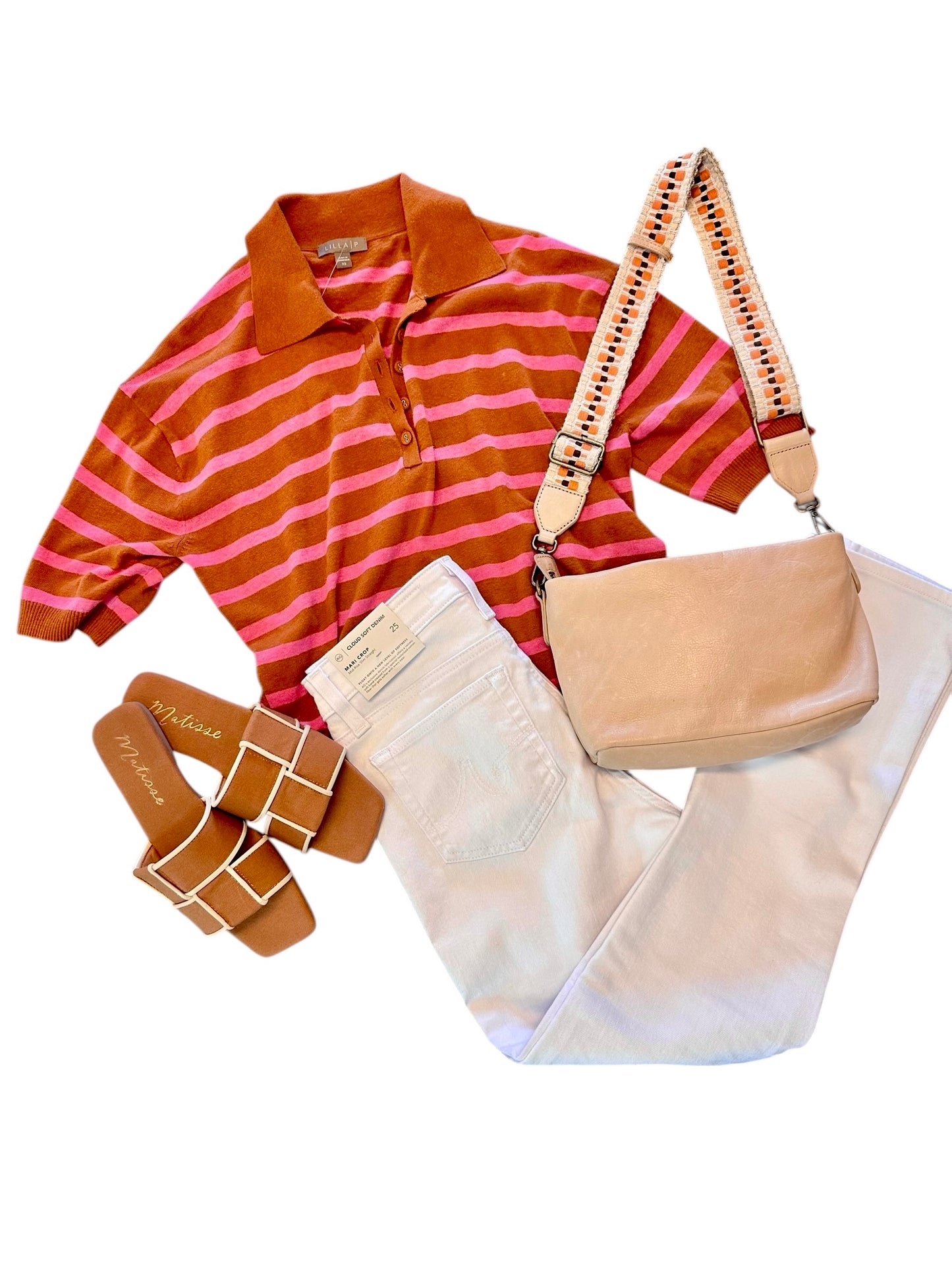 Drop Shoulder Polo Neck Sweater in sierra/calypso by Lilla P