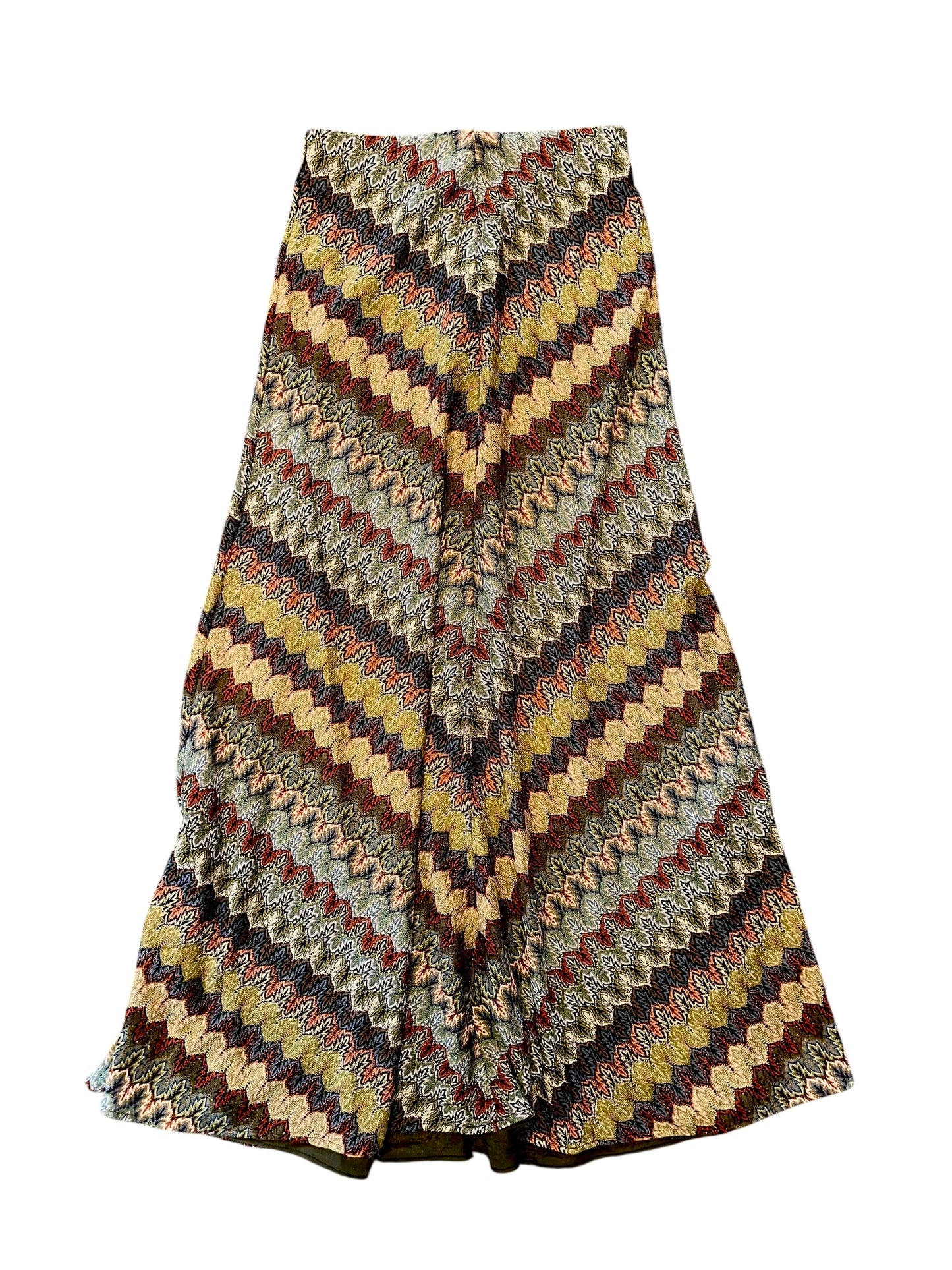 Olive Maxi Skirt in olive chevron by Allison