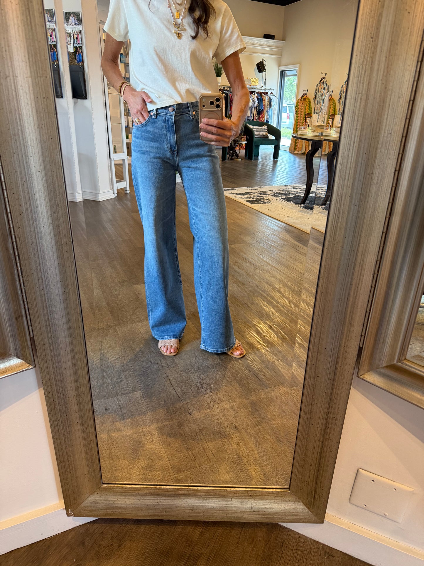 Saige High Rise Wide Leg in american west by AG