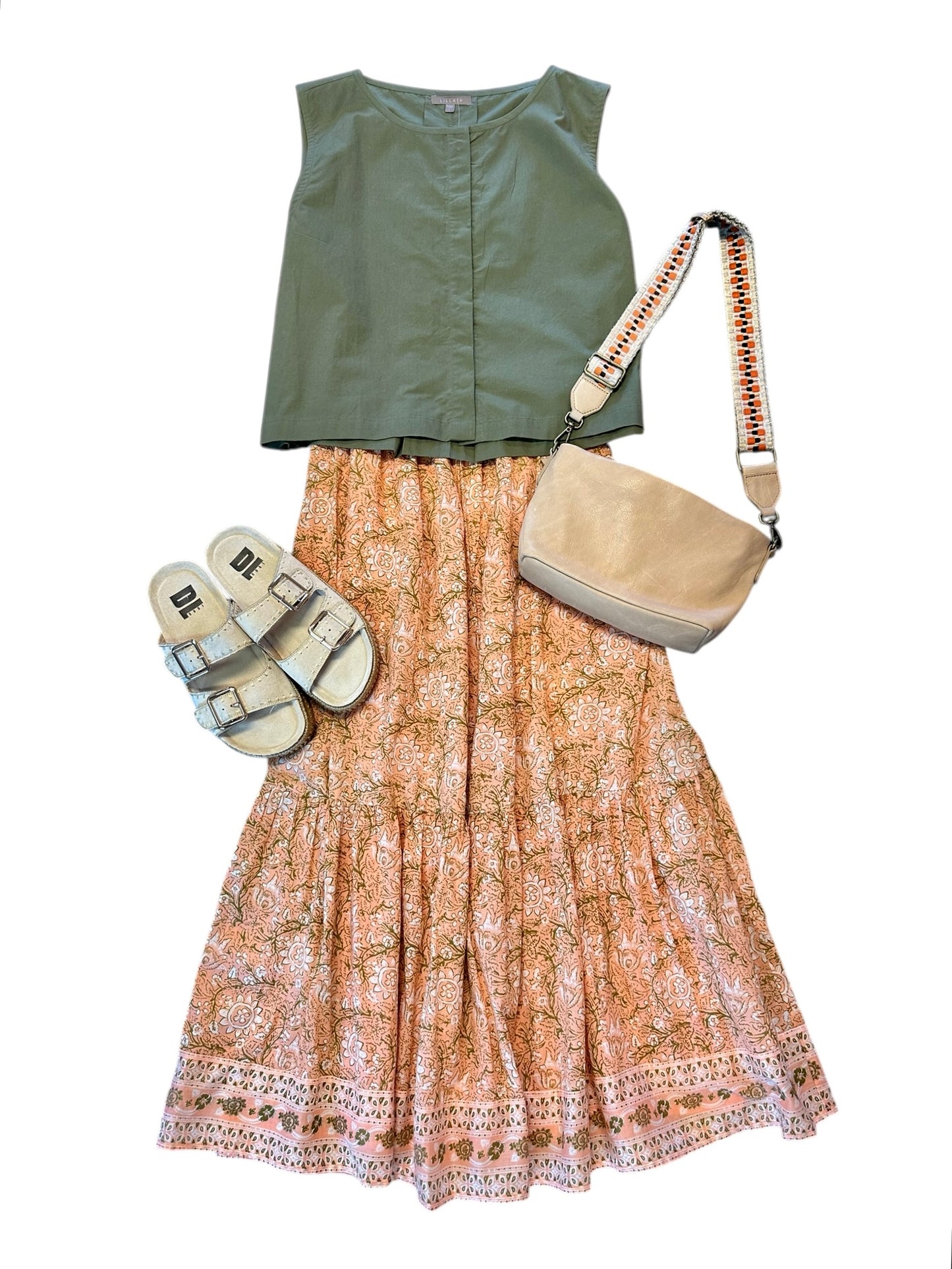 Charlene Ankle Skirt in Cecil blush by Cleobella