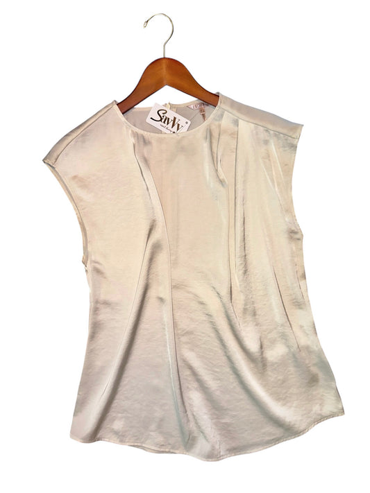 Gathering Satin Top in off white by Esqualo