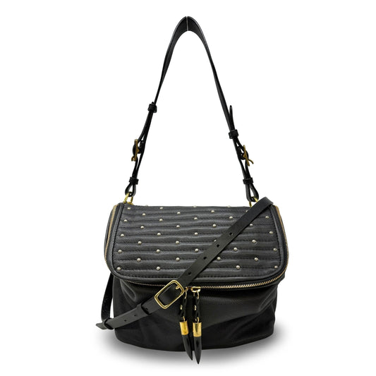 Mini Rough Night Quilted Stud Crossbody in black by Kempton