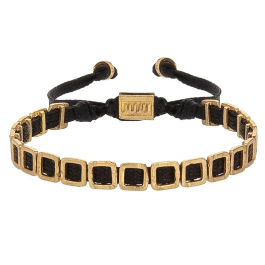 Mini Square Bracelet in black by JUJU