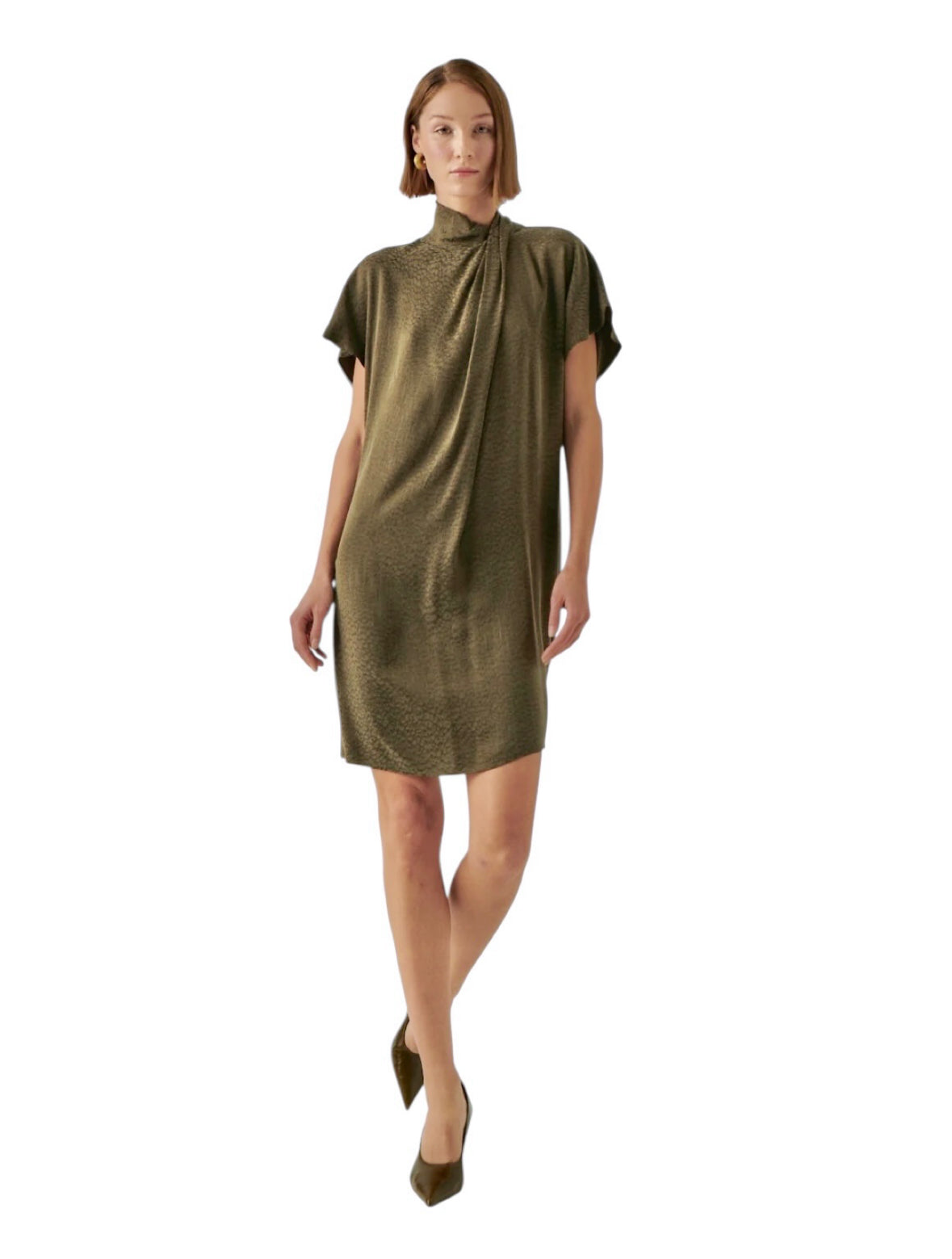 Martha Shift Dress in olive by Exquise