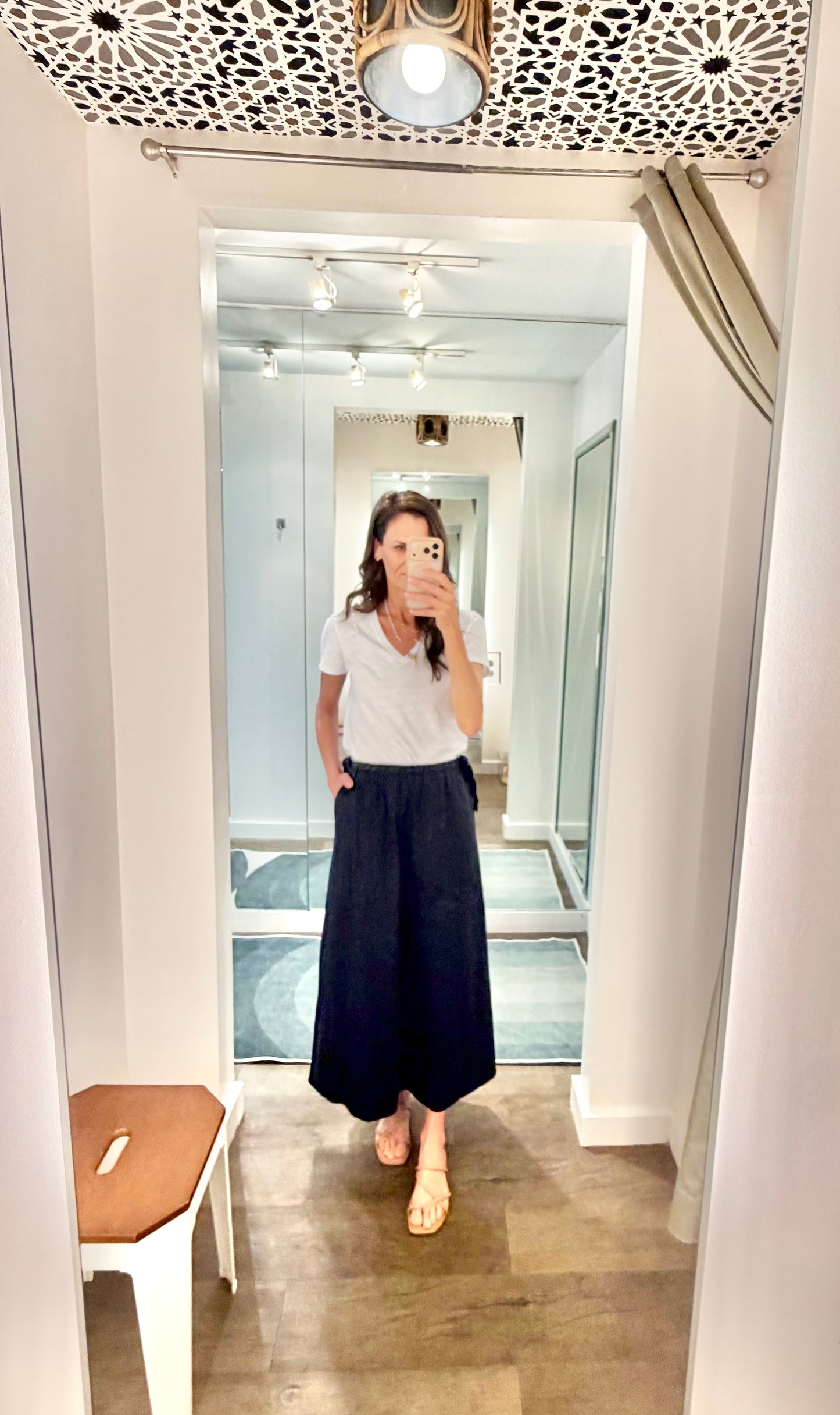 Poplin A-line Maxi Skirt in navy by Lilla P